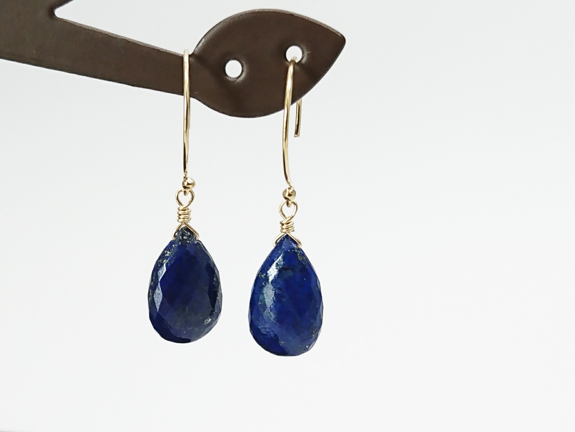 14kgf ラピスラズリの一粒ピアス