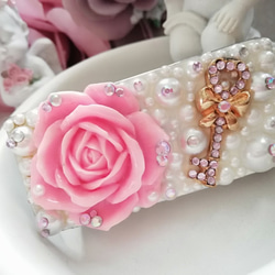 デコ*ﾌﾘｽｸｹｰｽ*姫系*パール*薔薇 1枚目の画像