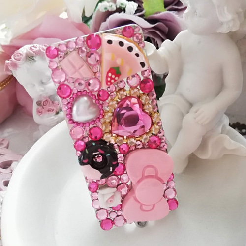 デコ*ﾌﾘｽｸｹｰｽ*姫系*ｽｲｰﾂ盛り*豪華*リボン*ピンク*プリンセス その他