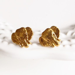 黃銅*大象耳環/非孔耳環 第2張的照片