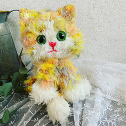 ねこぐるみ 春ねこ小春ちゃん<グリーンアイ> 6枚目の画像