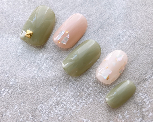 シェルくすみカラー ネイルチップ 5c9ed472faa02eb94b40c9b56ac8cc