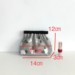 かわいい花柄＊バネ口ポーチ 2枚目の画像