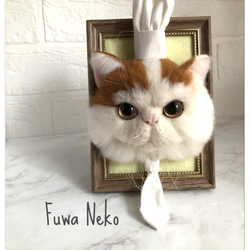 [ハンドメイド] リアル！羊毛フェルト猫　〜コックさん〜 1枚目の画像