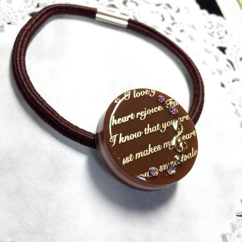 再販✖︎3☆GOLD英字☆レジンチョコのヘアゴム ヘアゴム Tea Time 通販