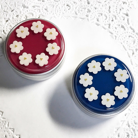 選べる2カラー☆flowerリングアルミ缶ケース 1枚目の画像