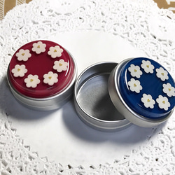 選べる2カラー☆flowerリングアルミ缶ケース 3枚目の画像