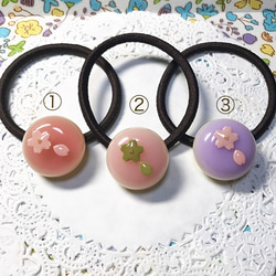 選べる3種類☆桜水まんじゅうのヘアゴム 2枚目の画像