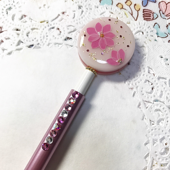 ピンクflower煌めきボールペン2 3枚目の画像