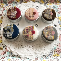 選べる6カラー☆ツイード柄のflowerアルミ缶ケース 3枚目の画像