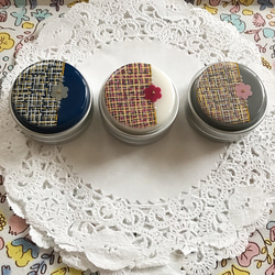 選べる6カラー☆ツイード柄のflowerアルミ缶ケース 5枚目の画像