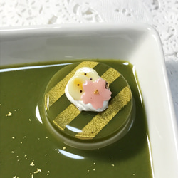 再販✖︎2☆桜抹茶ケーキのアクセサリートレイ 3枚目の画像
