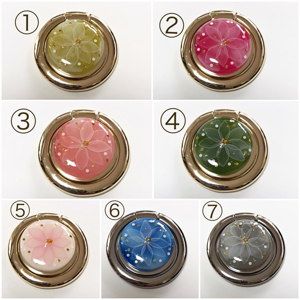 再販✖︎15☆選べる7種類！艶めきflowerスマホリング 3枚目の画像