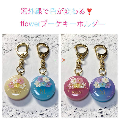 ふんわりcolorブルー紫陽花キーホルダー 紫陽花とうさぎのキーホルダー（ブルー） - メルカリ