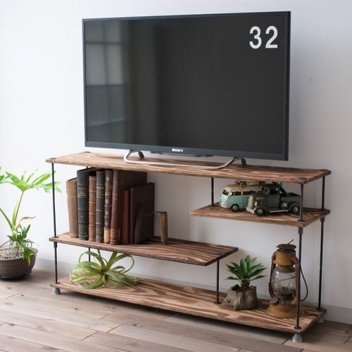 即納＆送料込】wood iron shelf 420*910*225 テレビ台 棚 アイアン TV