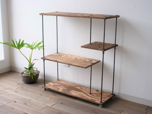 SALE10%off【即納＆送料無料】wood iron shelf 670*600*225 アイアン シェルフ 棚 2枚目の画像