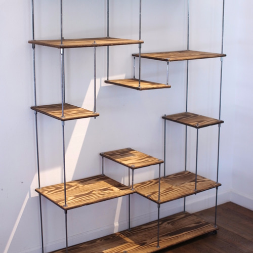 wood iron shelf 1150*1200*225〈グレイッシュカラー〉 wood iron shelf 1150*1200*225〈グレイッシュカラー〉