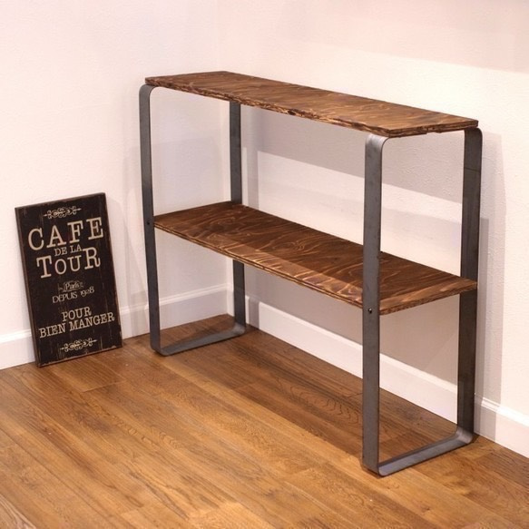 wood iron frame shelf 1枚目の画像