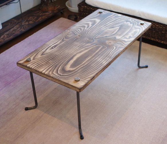 wood iron table 2枚目の画像