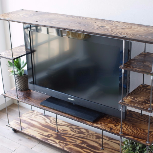 wood iron shelf 915*1200*300 テレビ台・テレビボード 造形壱國 ikoku