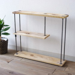 SALE20％off【即納＆送料無料】wood iron shelf 400*450*100〈ナチュラル色〉 2枚目の画像