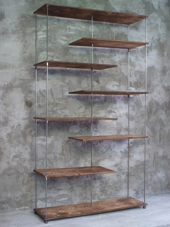 wood iron shelf 1600*910*300 本棚・絵本棚・マガジンラック 造形壱國