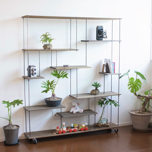 wood iron shelf 1500*1200*210〈グレイッシュカラー〉 ウッド