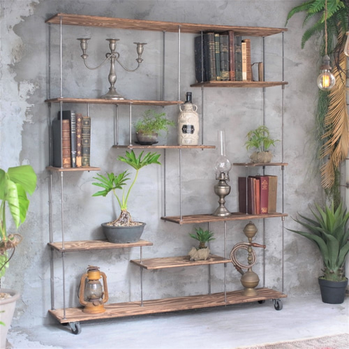 wood iron shelf 1500*1200*225〈ブラウン〉 wood iron shelf 1500*1200*225〈ブラウン〉