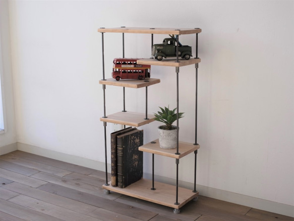 wood iron shelf 650*400*180〈ナチュラル色〉 1枚目の画像