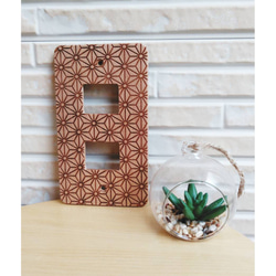 コンセント・スイッチカバー　久善オリジナルデザイン　日本伝統シリーズ　あさひふる　木製　 1枚目の画像