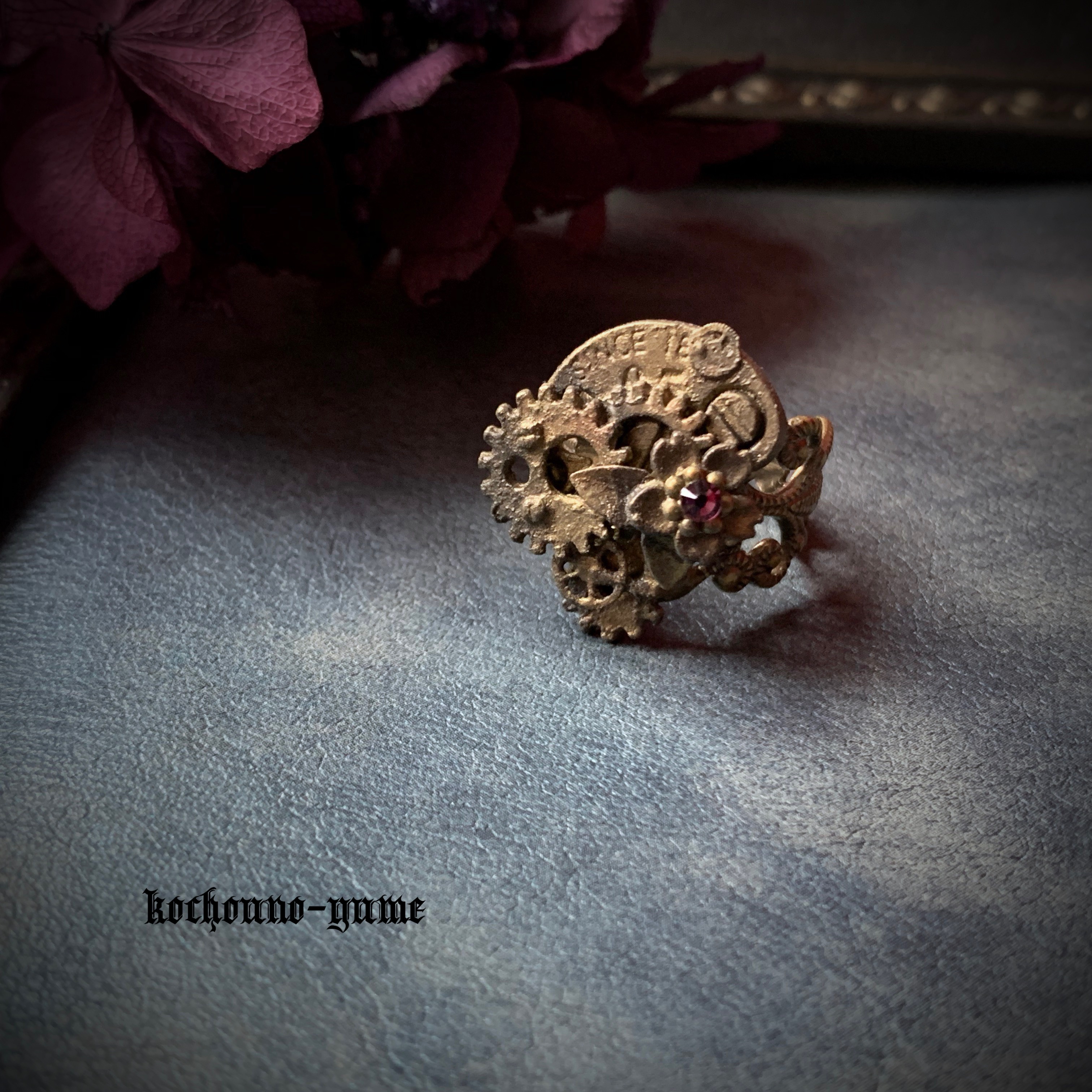 +受注製作+『機械華/桜』スチームパンク リング        Ω