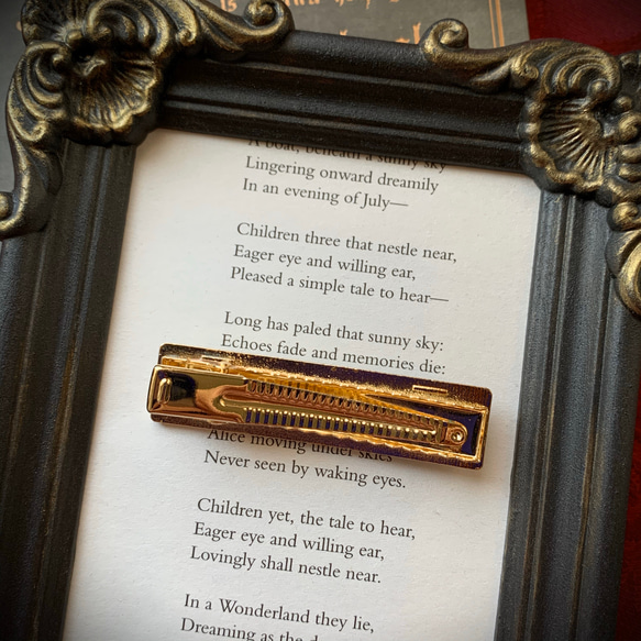 『天使の祈り/緑』スチームパンク ヘアクリップ 4枚目の画像