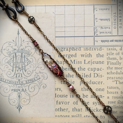 +受注製作+『カイロスの刻/桃』スチームパンク メガネチェーン 2枚目の画像