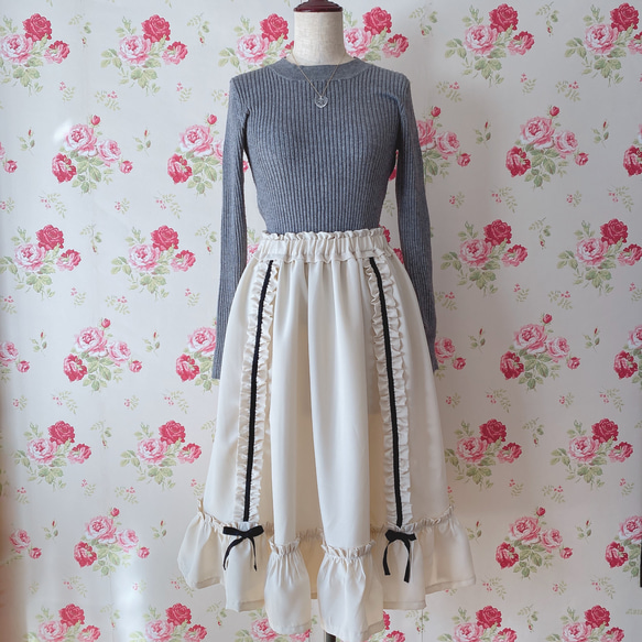 rococo skirt・ivory 1枚目の画像