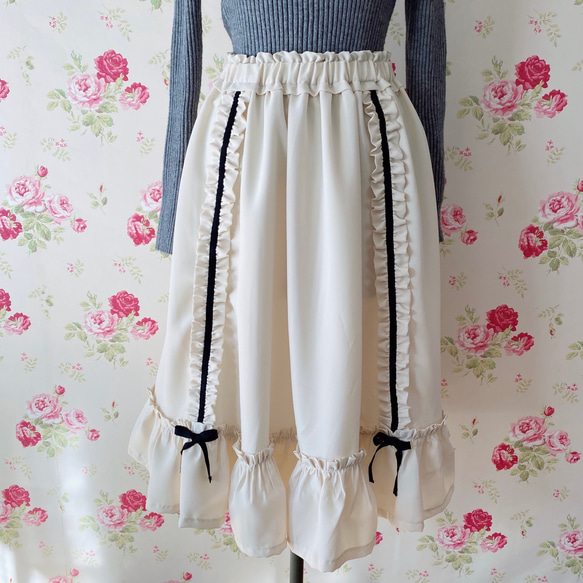 rococo skirt・ivory 2枚目の画像