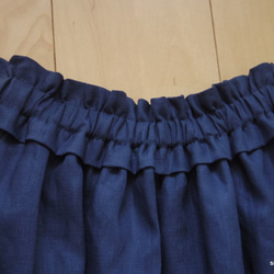 【新作】ネイビーのリネンスカート 6枚目の画像