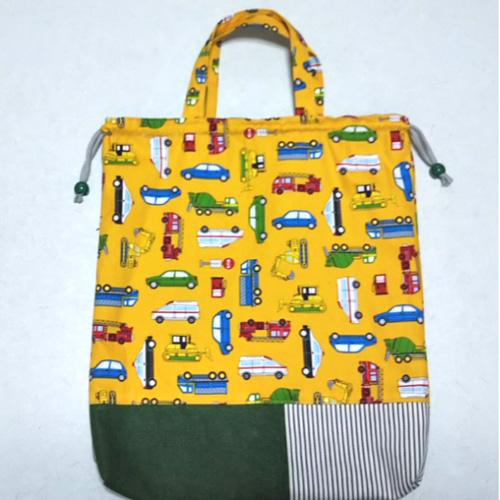 ゆう꒰ くすみカラー ꒱働く車 レッスンバッグ、お着替え袋 人気 商品 通販ハンドメイド・手芸 - ゆう様専用꒰ くすみカラー