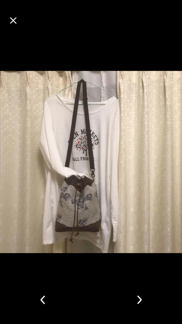 ミナペルホネン 巾着ショルダーバッグ　オデッセイ 3枚目の画像