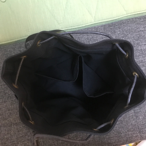 handmade 向き合い ∞ タンバリン ショルダーポーチ チャコール 