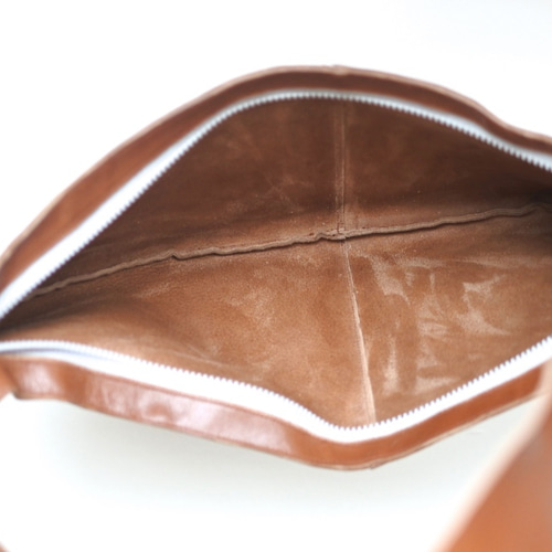 牛革 ボディバッグ 前掛け ショルダー 2way ダークブラウン 本革