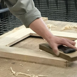 桐の寄木折りたたみローテーブル ナチュラル【受注生産】木製　213-001na 5枚目の画像