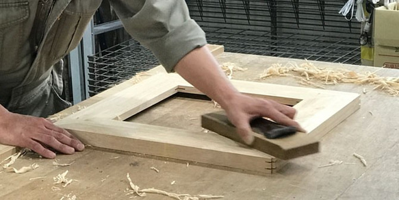 桐の寄木折りたたみローテーブル ナチュラル【受注生産】木製　213-001na 5枚目の画像