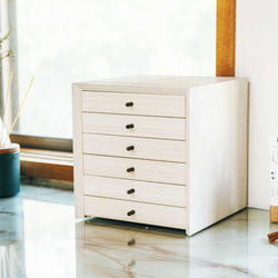 アクセサリーボックス　木製　引き出し7段プラス上段あり　白　ホワイト アクセサリーボックス 木製 引き出し7段プラス上段あり 白 ホワイト