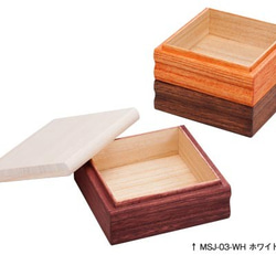 三段重箱　桐　木製　お菓子桐箱　保存箱【ホワイト】　 4枚目の画像