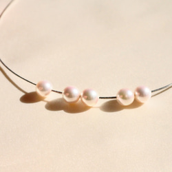 大粒 高品質リンググレード あこや真珠 5drops necklace オメガネックレス 涼しいネックレス 【送料無料】 4枚目の画像
