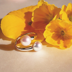 [一種物品]大珍珠Akoya珍珠生活在天堂花花珍珠中的薰衣草和漿果戒指[Creema limited] 第8張的照片