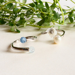 [夏季幸運袋] Akoya 珍珠海藍寶石 Cool Summer 戒指套裝 SV925 Free size [免運費] 第5張的照片