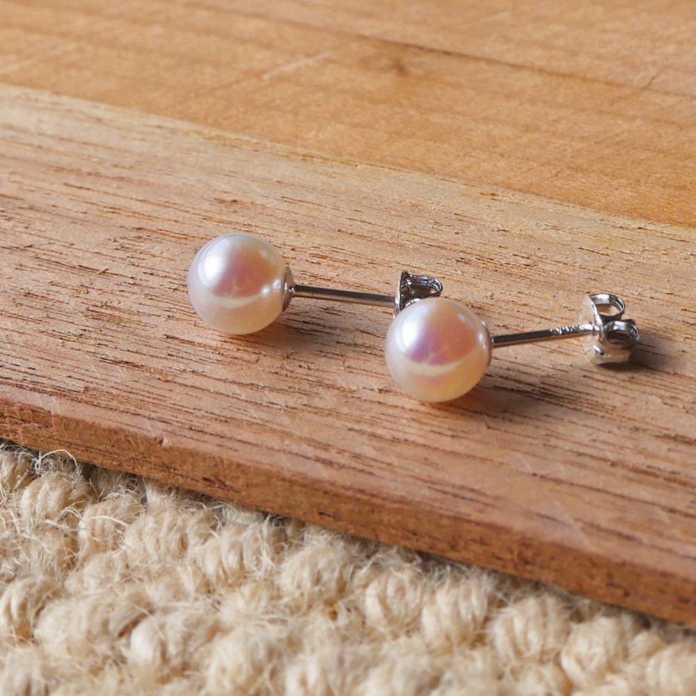 【送料無料】あこや真珠 スタッド ピアス/イヤリング (シルバーカラー)  SV925 一粒 スタッド【保証書付】