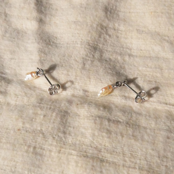 [免運費] Mustard pearl pendant &amp; earrings (earrings) K14WG Cree 第9張的照片