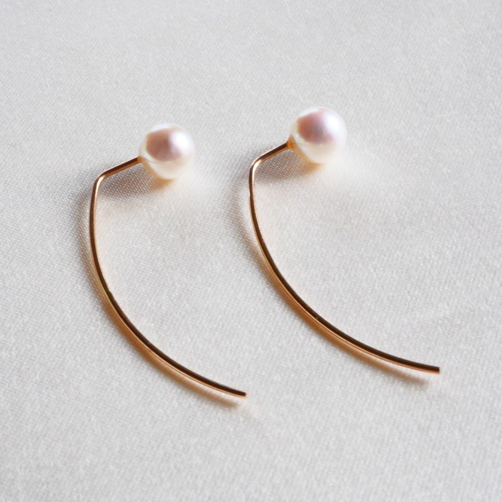 【送料無料】あこや真珠 パール を 楽しむ フックピアス 14kgf【Creema限定】